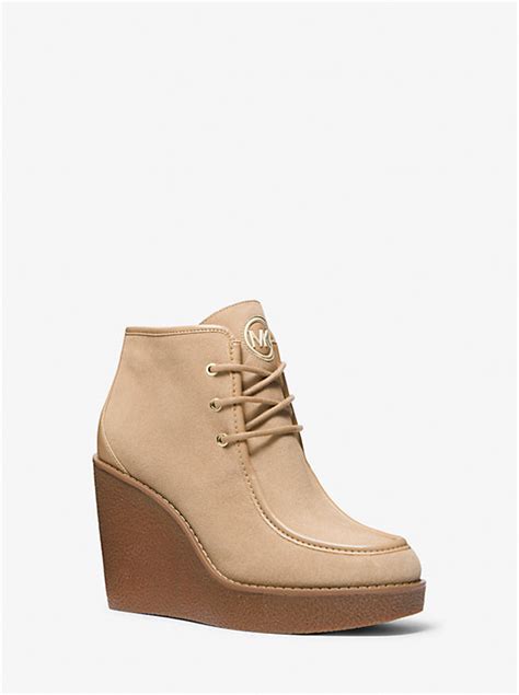 michael michael kors rye suede wedge boot|Michael Kors boots high heel.